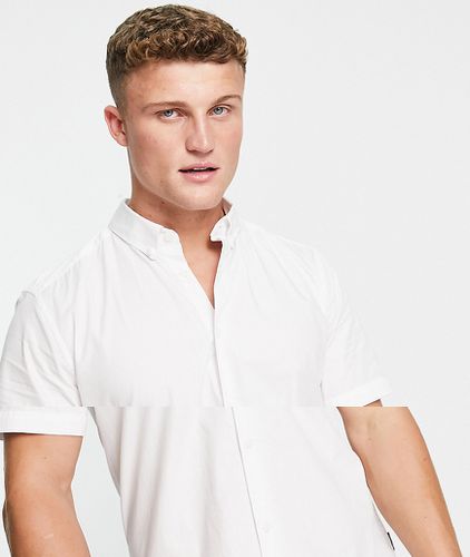 Camicia stretch a maniche corte bianca in cotone - ONLY & SONS - Modalova