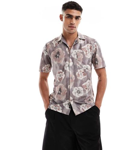 Camicia regular fit con stampa a fiori e colletto a rever - ONLY & SONS - Modalova