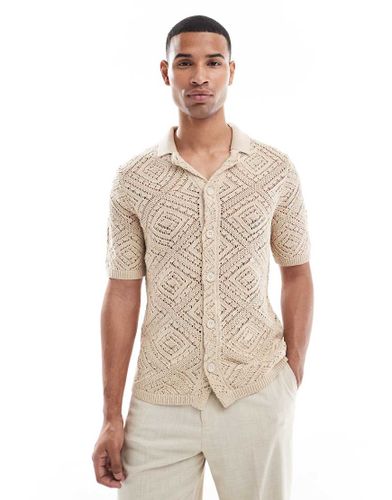 Chemise en maille ajourée - Beige - Only & Sons - Modalova