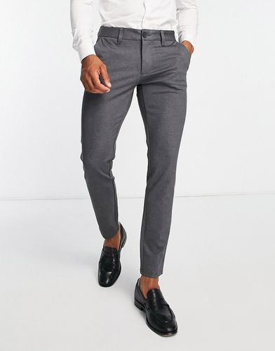 Pantaloni slim eleganti grigi in jersey con motivo a spina di pesce - ONLY & SONS - Modalova