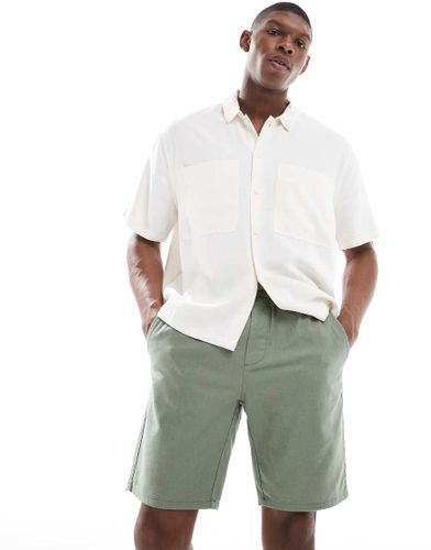 Short noué à la taille en lin mélangé - Sauge foncé - Only & Sons - Modalova