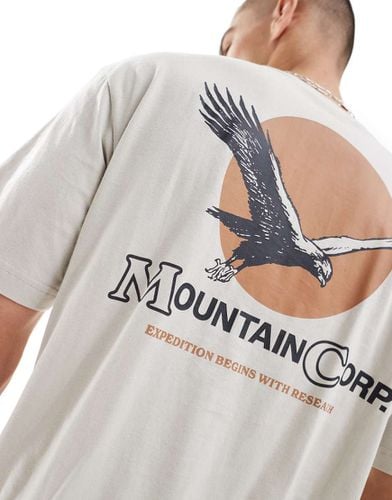 T-shirt color pietra con stampa con aquila sul retro - ONLY & SONS - Modalova