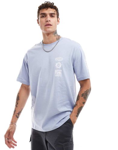 T-shirt comoda azzurra con simboli - ONLY & SONS - Modalova