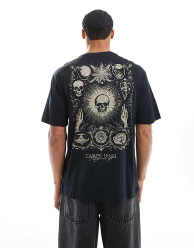 T-shirt décontracté avec crânes imprimés au dos - Only & Sons - Modalova