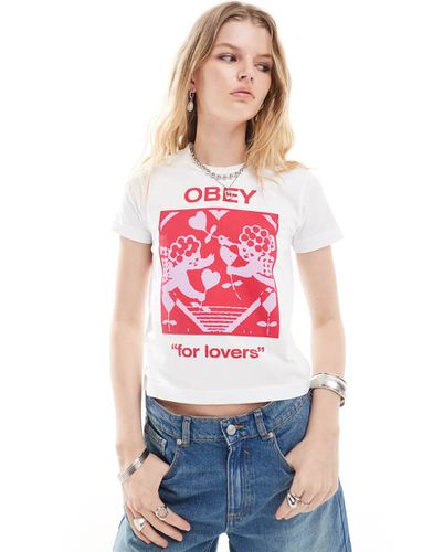 T-shirt bianca con stampa Cupido - Obey - Modalova