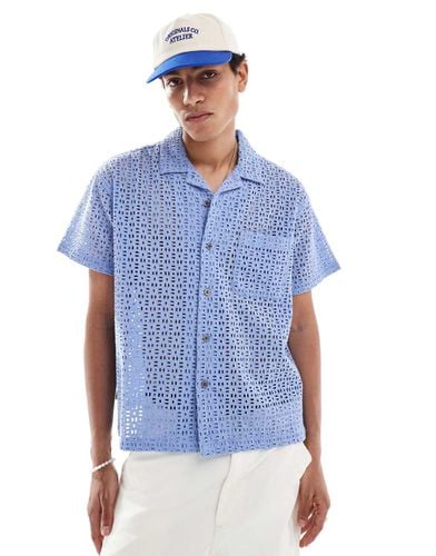 Camicia a maniche corte con ricami traforati - Obey - Modalova