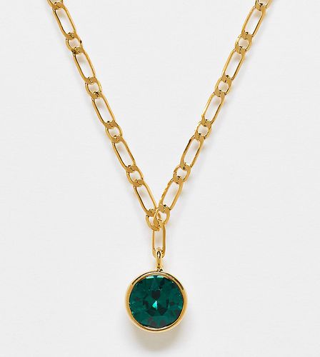 Collana placcata in 18 ct con pendente in cristallo color smeraldo - Orelia - Modalova