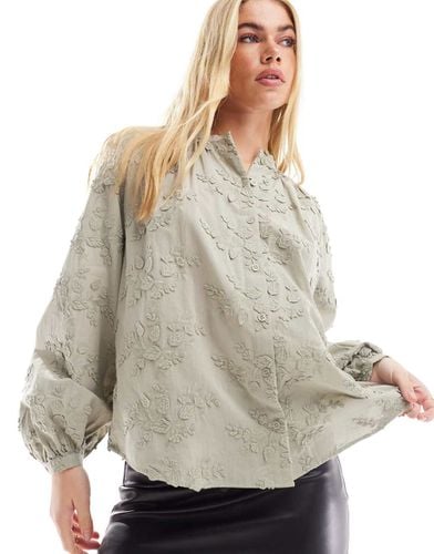 Blusa salvia con ricamo floreale - Other Stories - Modalova