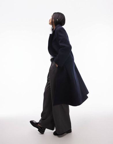 Cappotto oversize midi in misto lana navy con bottoni asimmetrici - Other Stories - Modalova