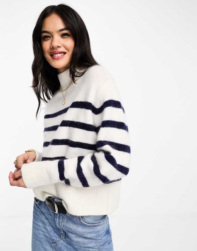 Maglione bianco e blu navy a righe in misto lana - Other Stories - Modalova