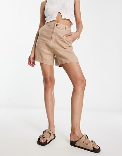 Pantaloncini a vita alta in lino beige - Other Stories - Modalova