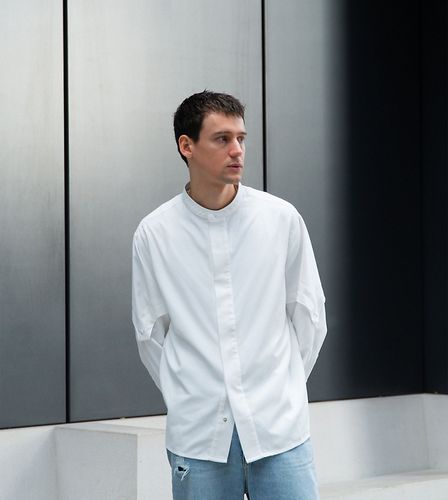 X Isaac Hudson - Camicia oversize morbida bianca con dettaglio sulla manica - Labelrail - Modalova