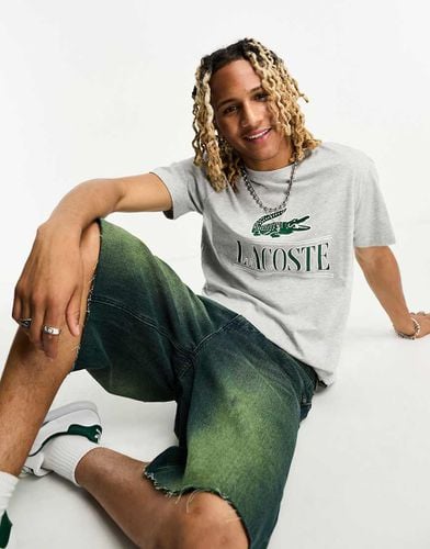 T-shirt mélange con logo grande sul davanti - Lacoste - Modalova