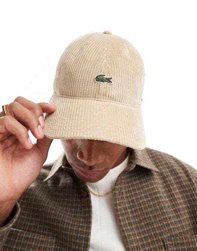 Cappellino beige in velluto a coste con logo - Lacoste - Modalova