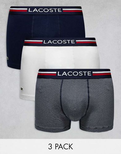 Confezione da 3 paia di boxer aderenti a righe - Lacoste - Modalova