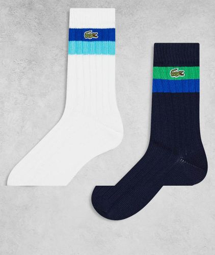 Essentials - Lot de 2 paires de chaussettes côtelées - et bleu marine - Lacoste - Modalova