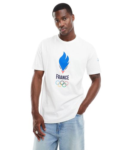T-shirt bianca con stampa della squadra Francia 2024 - Le Coq Sportif - Modalova