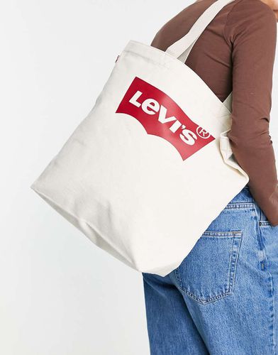 Borsa shopping in tela con logo color écru - Levi's - Modalova