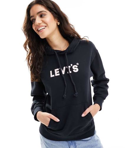 Felpa nera con cappuccio e scritta del logo sul petto - In esclusiva per ASOS - Levi's - Modalova