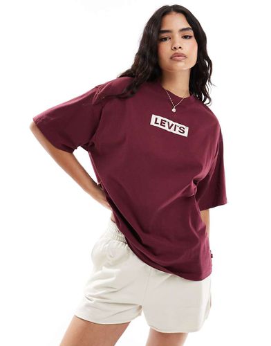 Short Stack - T-shirt comoda bordeaux con etichetta con logo - Levi's - Modalova