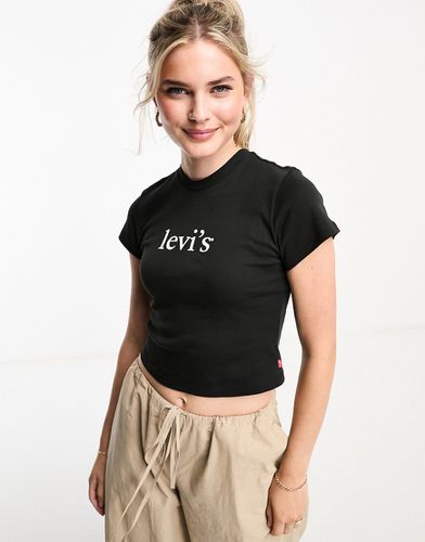 Perfect - T-shirt nera con logo piccolo in carattere Serif - Levi's - Modalova