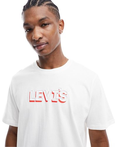T-shirt bianca con logo stile titolo - Levi's - Modalova