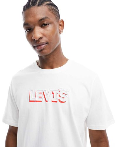 T-shirt bianca con logo stile titolo - Levi's - Modalova