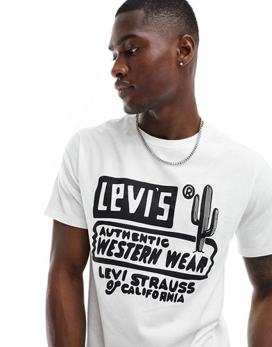 T-shirt bianca con stampa del logo e di cactus - Levi's - Modalova