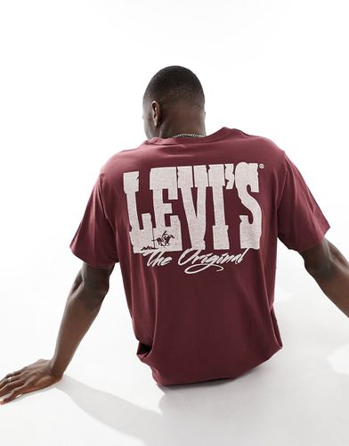 T-shirt bordeaux con stampa sul retro - Levi's - Modalova