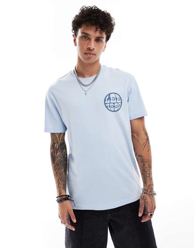 T-shirt taglio comodo con logo circolare color azzurro - Lee - Modalova