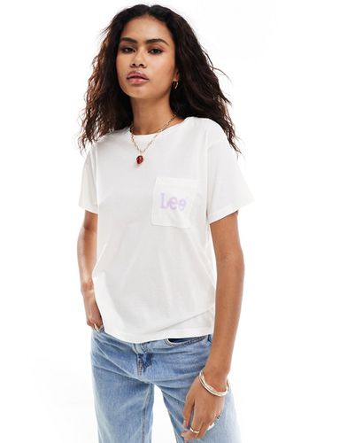 T-shirt écru con logo sulla tasca - Lee Jeans - Modalova