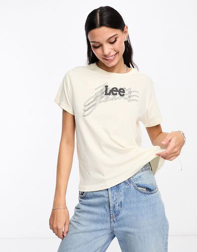 Lee - T-shirt écru con logo vistoso - Lee Jeans - Modalova