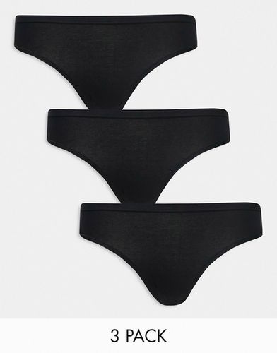 Carin - Confezione da 3 slip taglio bikini neri in cotone - Lindex - Modalova