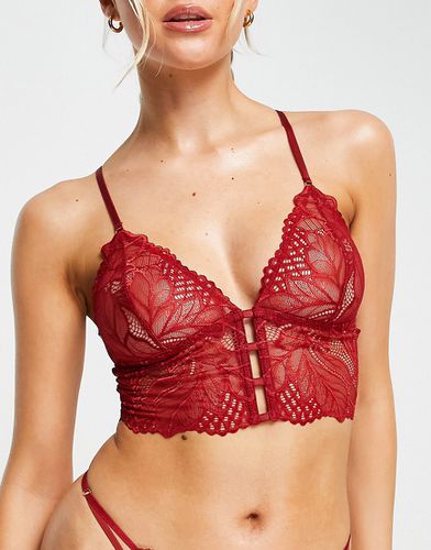 Jasmin - Brassière taglio lungo in pizzo con fascette - Lindex - Modalova