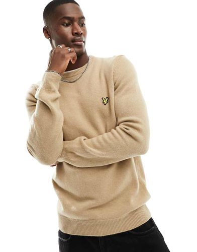 Icon - Maglione misto lana beige mélange con logo - Lyle & Scott - Modalova