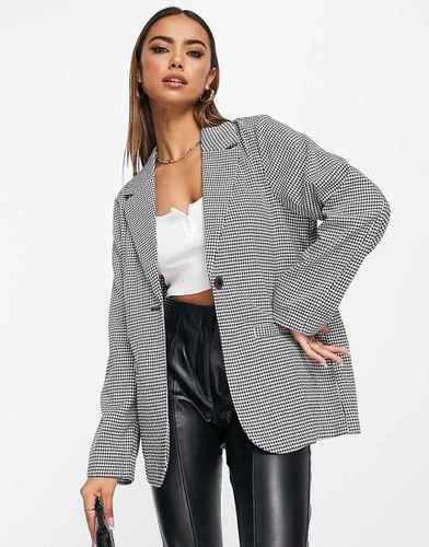 Blazer oversize nero e bianco pied de poule - Monki - Modalova