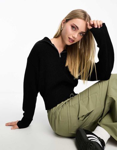 Maglione accollato con zip - Monki - Modalova