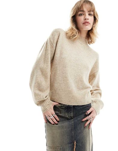 Maglione dolcevita lavorato beige avena - Monki - Modalova