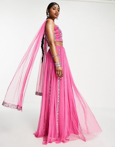 Lehenga - Gonna lunga con decorazioni lineari - Maya - Modalova