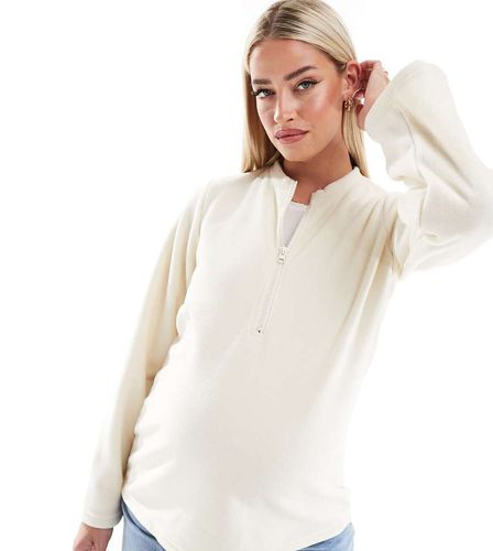 Mamalicious Maternity - Pile crema con maniche ampie e zip - Mama.licious - Modalova