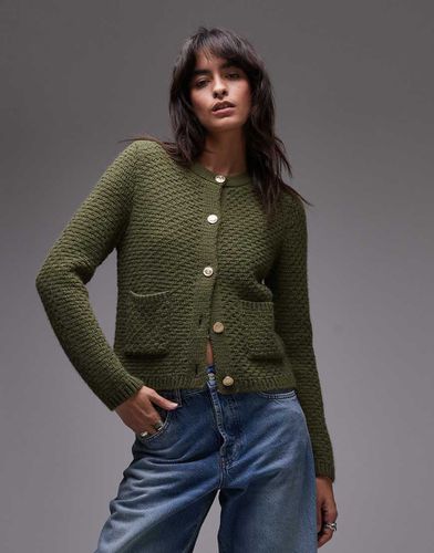 Mango - Cardigan verde con bottoni - Mango - Modalova