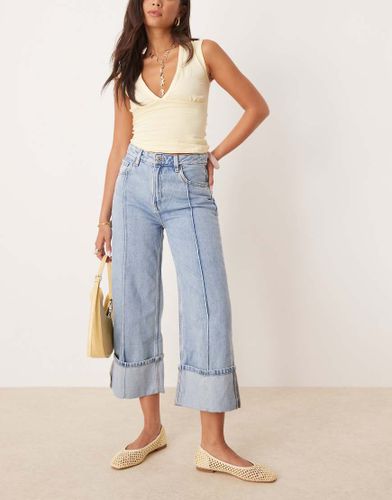 Jean à revers avec nervures à l'avant - clair - Mango - Modalova