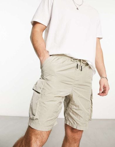 Pantaloncini cargo in nylon beige stropicciato - Marshall Artist - Modalova