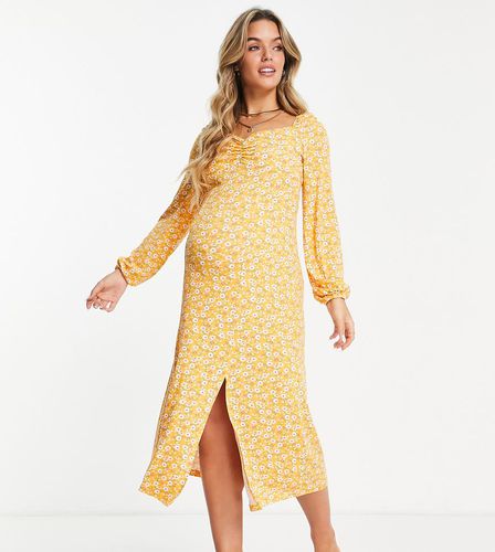 Vestito al polpaccio a fiori con scollo a cuore - Missguided Maternity - Modalova