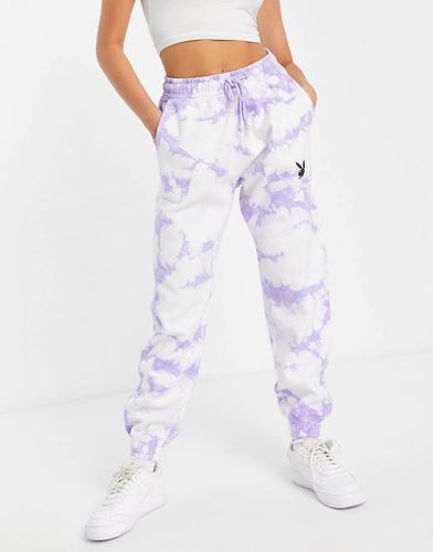 Playboy - Joggers oversize lilla tie-dye in coordinato - Missguided - Modalova