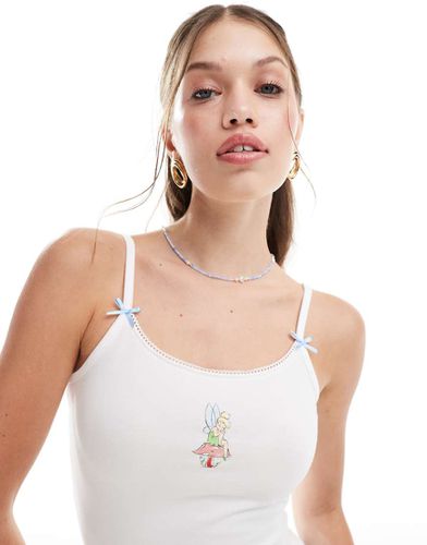 Canottiera bianca con finiture in pizzo e stampa Trilli Disney - Miss Selfridge - Modalova