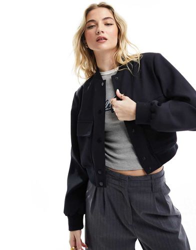 Bomber taglio corto navy - Miss Selfridge - Modalova