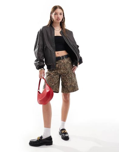 Giacca bomber in pelle sintetica - Miss Selfridge - Modalova