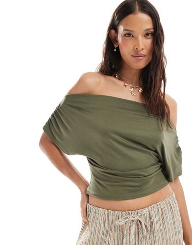 Top à épaules dénudées - Kaki - Miss Selfridge - Modalova