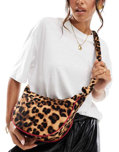 Borsa a tracolla in nylon leopardato con profili a contrasto - My Accessories - Modalova